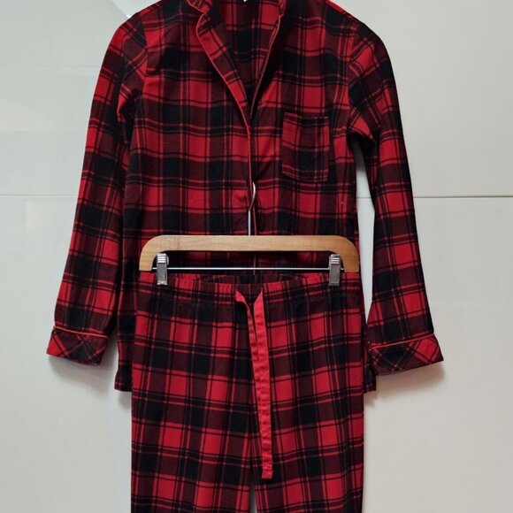Plaid Long Sleeve Button-Down Sleep Set - Picture 2 of 8